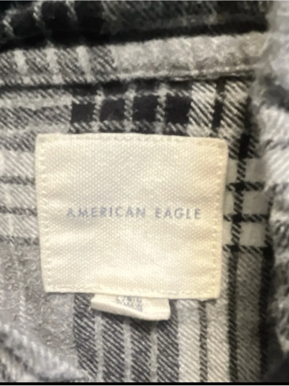American Eagle Outfitters Gray Plaid Hooded Shirt Jacket